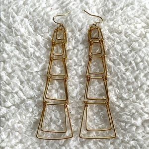 Gold ladder earrings.